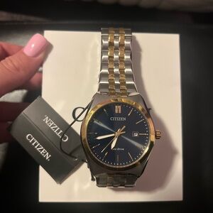 Citizen Eco-Drive Blue Dial Two-Tone Watch